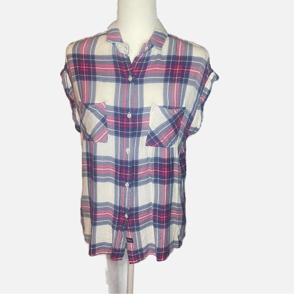 Rails Brit Sleeveless Plaid Shirt - Size S - very soft - like new condition - Picture 1 of 14